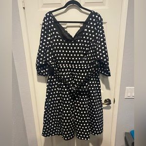 Retro Polka Dot V-neck dress (Size 22)